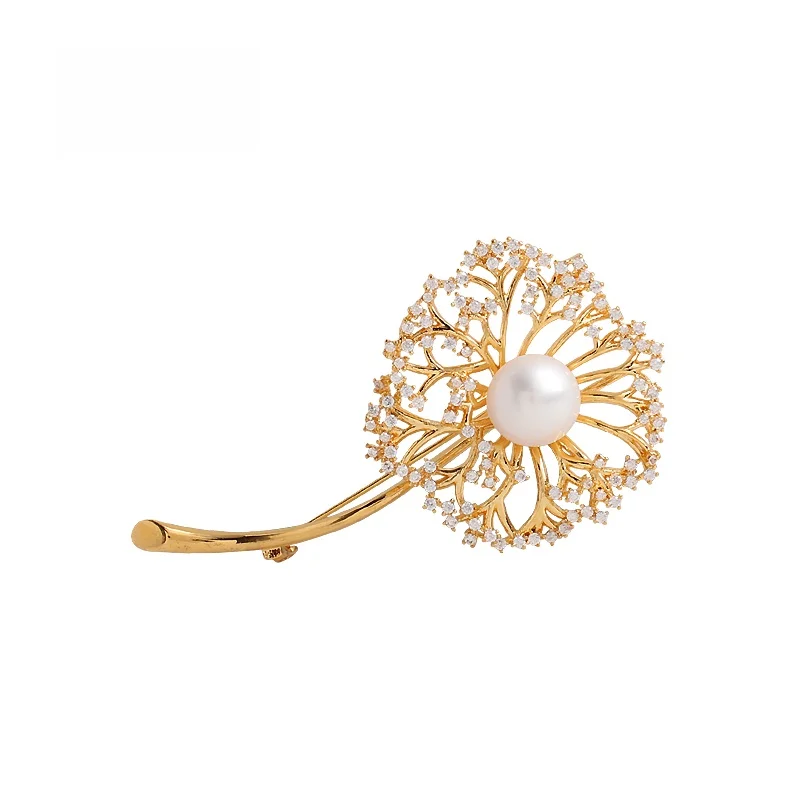 Sumni 18K Gold Plated Artificial Zircon Flower Seedhead Dandelion Brooch Pin Women's Elegant Floral Style Fashion Jewelry
Sumni 18K Gold Plated Artificial Zircon Flower Seedhead Dandelion Brooch Pin Women's Elegant Floral Style Fashion Jewelry