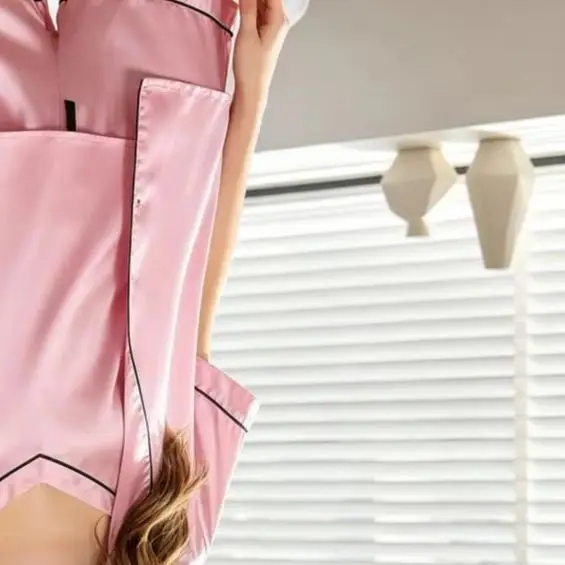 Women Pajama Set Comfortable Sleepwear Women's 4-piece Satin Pajamas Set Sexy Cami Top Shorts Button-down Short Sleeve Shirt.
Women Pajama Set Comfortable Sleepwear Women's 4-piece Satin Pajamas Set Sexy Cami Top Shorts Button-down Short Sleeve Shirt.