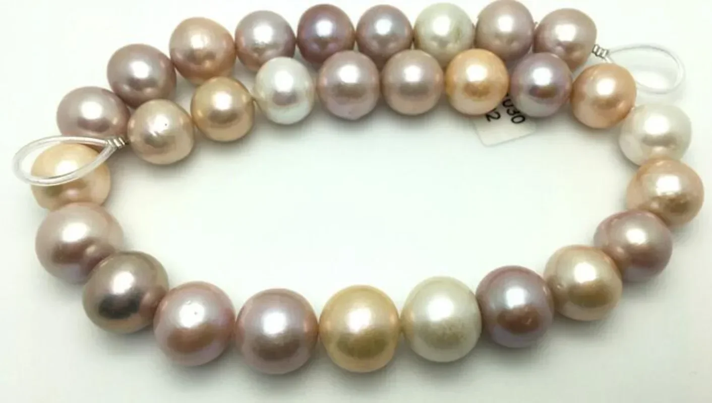 17"13-15mm Natural Gold Pink Purple Round Pearl Genuine Necklace Women Jewelry Wedding Party Gift 925 Sterling Silver
17"13-15mm Natural Gold Pink Purple Round Pearl Genuine Necklace Women Jewelry Wedding Party Gift 925 Sterling Silver