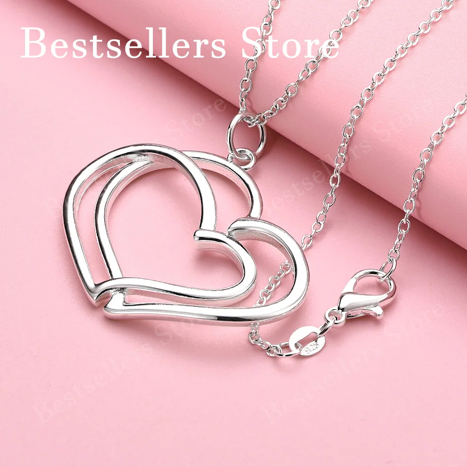 925 sterling silver 16-30 inch exquisite double layered heart-shaped pendant necklace for women's fashionable wedding jewelry
925 sterling silver 16-30 inch exquisite double layered heart-shaped pendant necklace for women's fashionable wedding jewelry