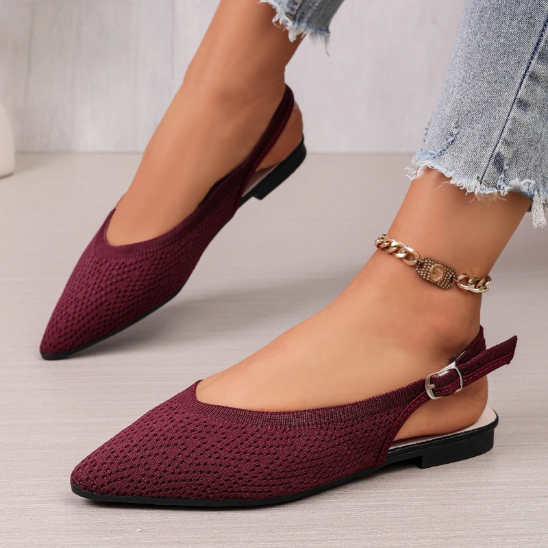 2026 Women's Sexy Pointed Toe Flat Shoes Casual Breathable Sandals Summer New Solid Color Open Heel Knit Single Shoes Selling
2026 Women's Sexy Pointed Toe Flat Shoes Casual Breathable Sandals Summer New Solid Color Open Heel Knit Single Shoes Selling