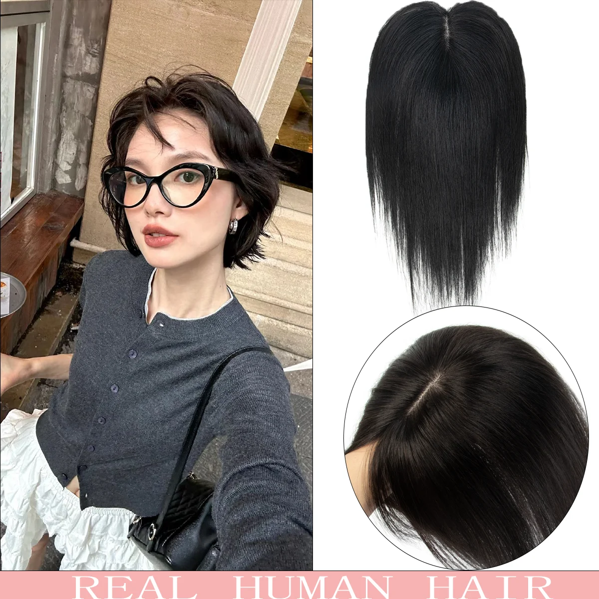Hand-Tied Thin 5*9cm Base Real Human Hair Topper, Lightweight Clip-in Remy Hairpieces with Bangs, Reusable for Daily Wear
Hand-Tied Thin 5*9cm Base Real Human Hair Topper, Lightweight Clip-in Remy Hairpieces with Bangs, Reusable for Daily Wear