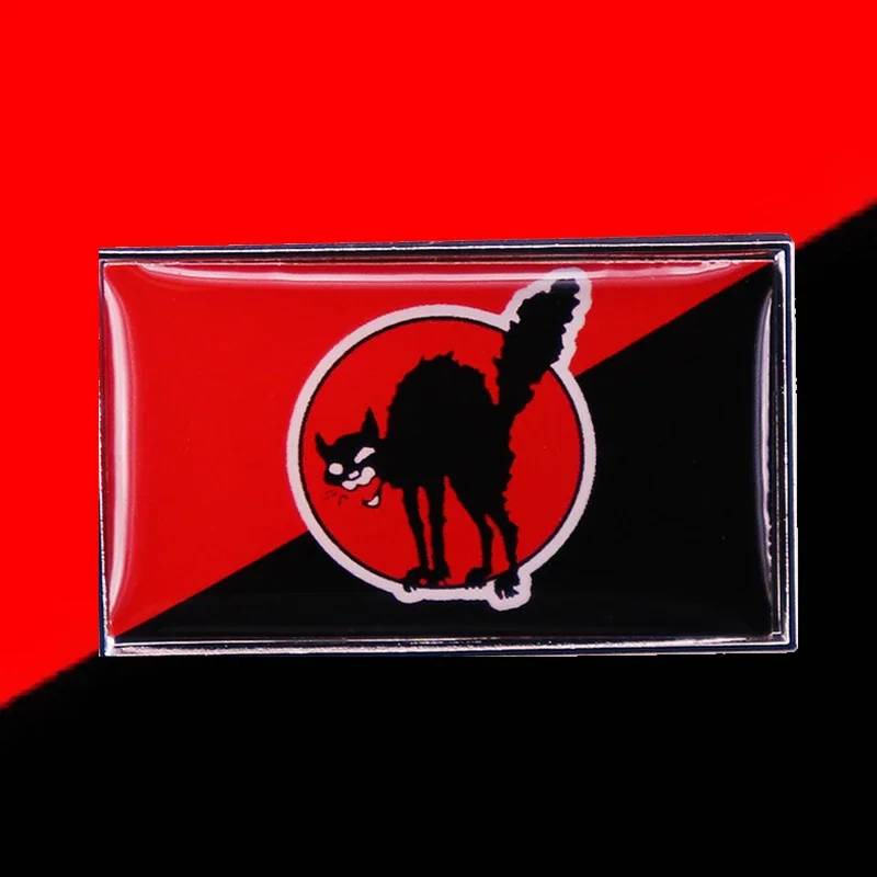 Anarcho-communists Anarcho-Syndicalism Red And Black Flag Lapel Pin With Cat Brooch Badge
Anarcho-communists Anarcho-Syndicalism Red And Black Flag Lapel Pin With Cat Brooch Badge