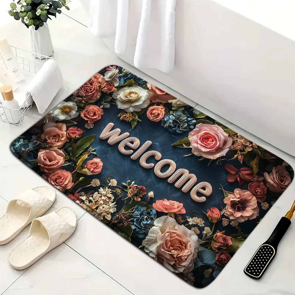 Floral Pattern Welcome Doormat , Anti-Slip Entrance Door Mat, Home Decoration, Indoor And Outdoor Area Carpet Bathroom Floor Mat
Floral Pattern Welcome Doormat , Anti-Slip Entrance Door Mat, Home Decoration, Indoor And Outdoor Area Carpet Bathroom Floor Mat