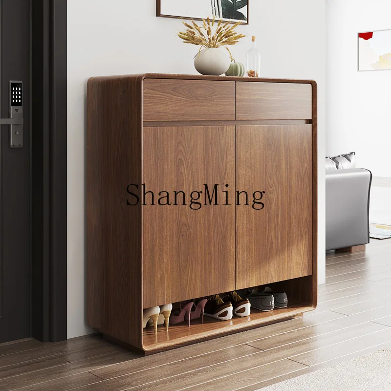 DHY solid wood shoe cabinet large-capacity entrance cabinet at home door walnut Chinese-style foyer cabinet
DHY solid wood shoe cabinet large-capacity entrance cabinet at home door walnut Chinese-style foyer cabinet