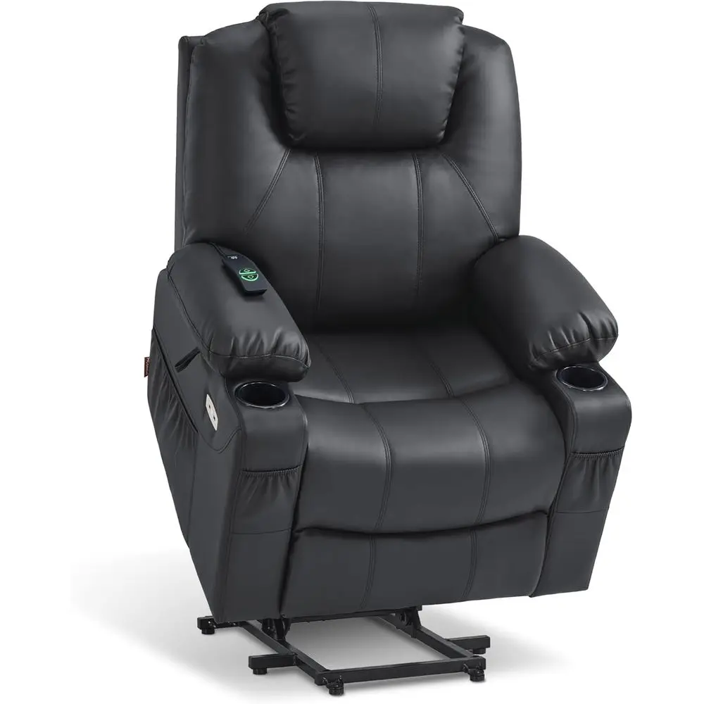 Elderly-Friendly Reclining Chair with Heat, Massage, USB Ports, Cup Holders, and Auxiliary Leather (Black, Medium)
Elderly-Friendly Reclining Chair with Heat, Massage, USB Ports, Cup Holders, and Auxiliary Leather (Black, Medium)