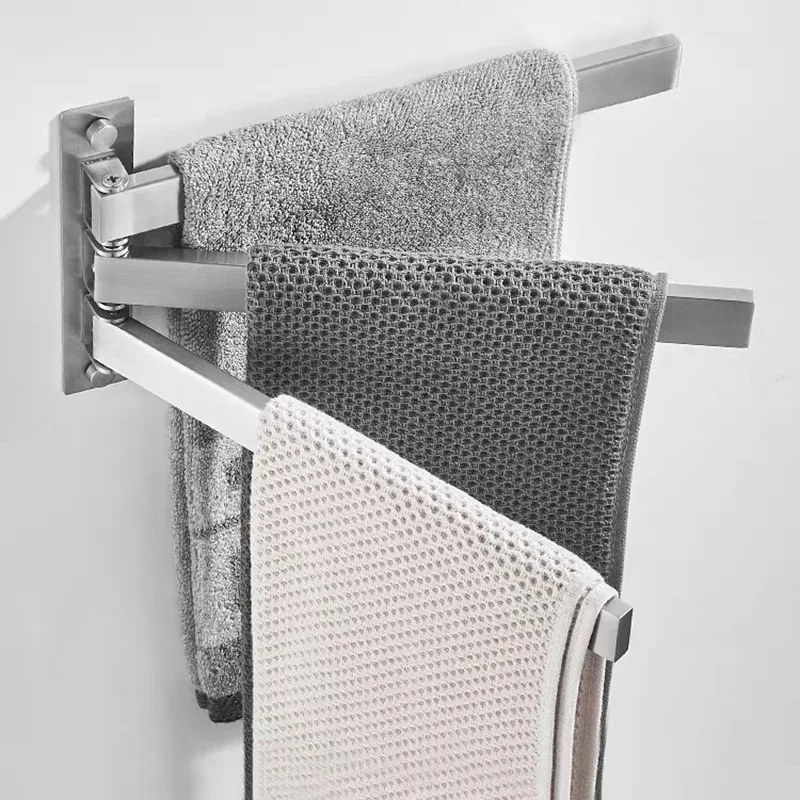 304 Stainless Steel Brushed Wall-Mounted Towel Rack Bathroom Storage Unit Rotating Folding Adjustable Towel Bar
304 Stainless Steel Brushed Wall-Mounted Towel Rack Bathroom Storage Unit Rotating Folding Adjustable Towel Bar
