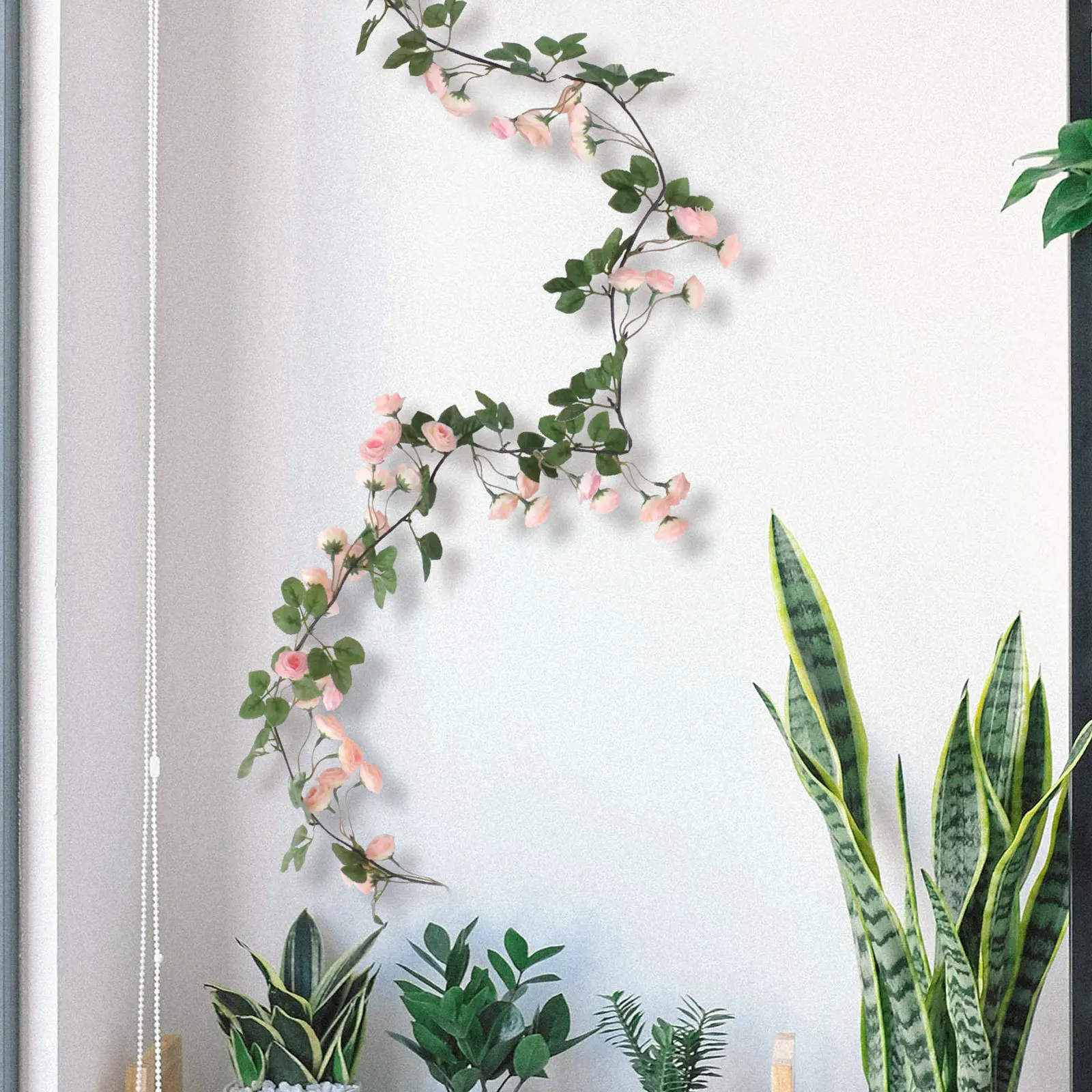 Simulation Rose Vine Pendant For Wedding Festival Decor Artificial Flower Garland Plant Vine Hanging Ornament, Festive 
Simulation Rose Vine Pendant For Wedding Festival Decor Artificial Flower Garland Plant Vine Hanging Ornament, Festive