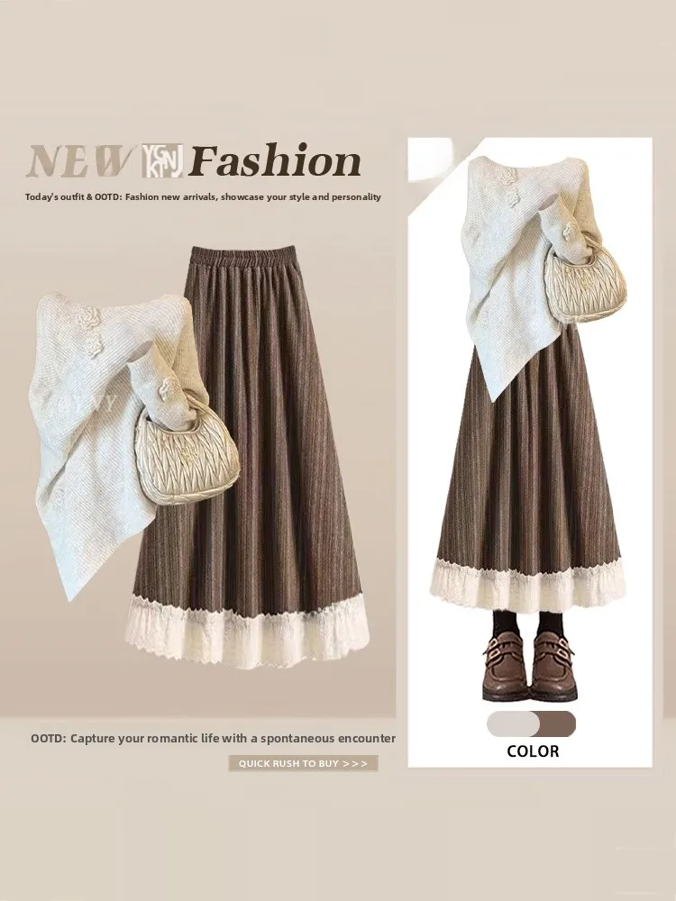 Ladies Knitted Sweater Skirt Set Winter New Sle Age Reduction Faionable Two-Piece Set College Sle Casual Wear for Adults
Ladies Knitted Sweater Skirt Set Winter New Sle Age Reduction Faionable Two-Piece Set College Sle Casual Wear for Adults