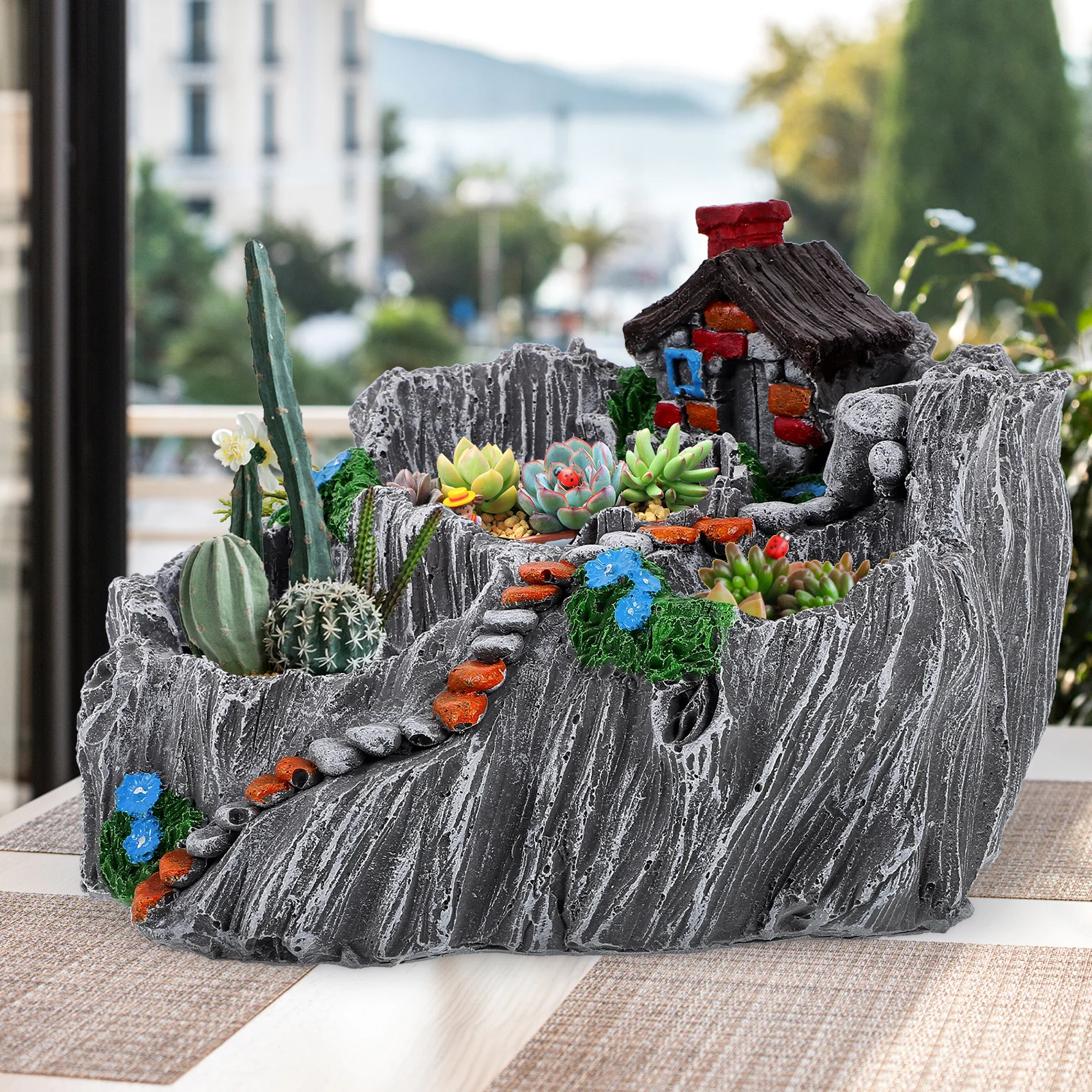 1Pcs Resin Flowerpot Pastoral Design Succulent Planter Simulated House Flower Container Desktop Garden Ornament
1Pcs Resin Flowerpot Pastoral Design Succulent Planter Simulated House Flower Container Desktop Garden Ornament