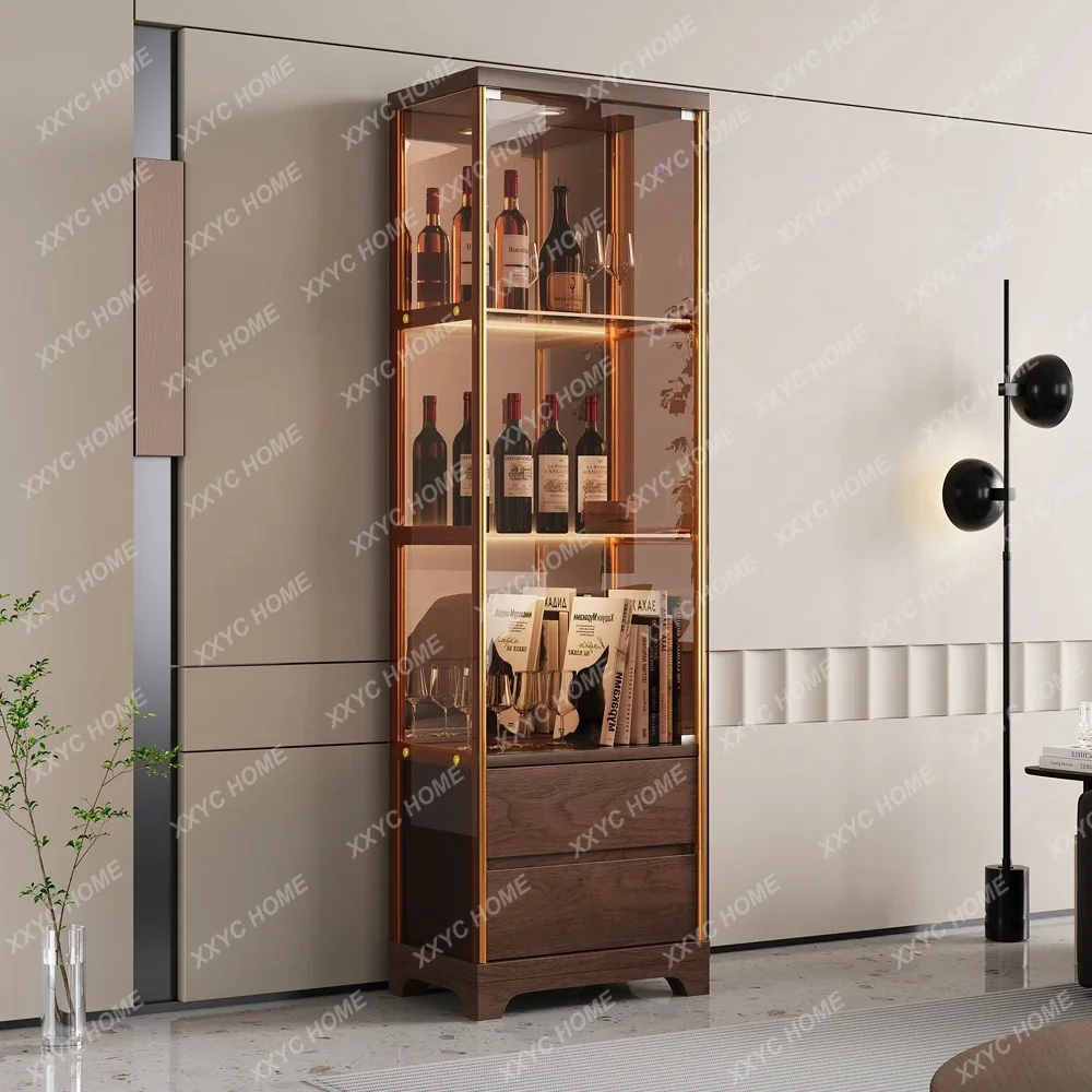 LSolid wood wine cabinet new Chinese double door glass door display home against the wall fashion
LSolid wood wine cabinet new Chinese double door glass door display home against the wall fashion