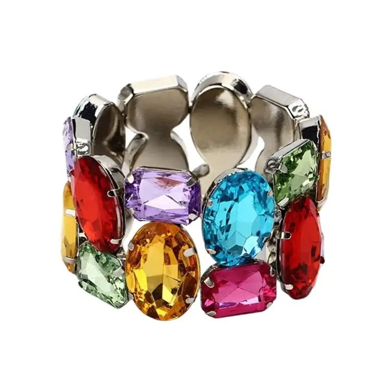 A52E Beautiful Stretchable Crystal Bridal Bracelet with Multi Tone Rhinestones Wedding Bangle Fashionable Gift for Her
A52E Beautiful Stretchable Crystal Bridal Bracelet with Multi Tone Rhinestones Wedding Bangle Fashionable Gift for Her