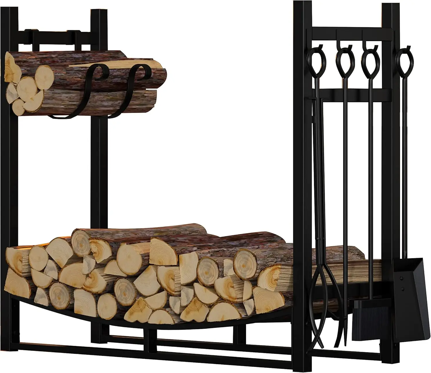 Fireplace Log Rack with Kindling Holder and Firewood Storage - Includes 4 Tools (19.8") for Efficient Wood Burning
Fireplace Log Rack with Kindling Holder and Firewood Storage - Includes 4 Tools (19.8") for Efficient Wood Burning