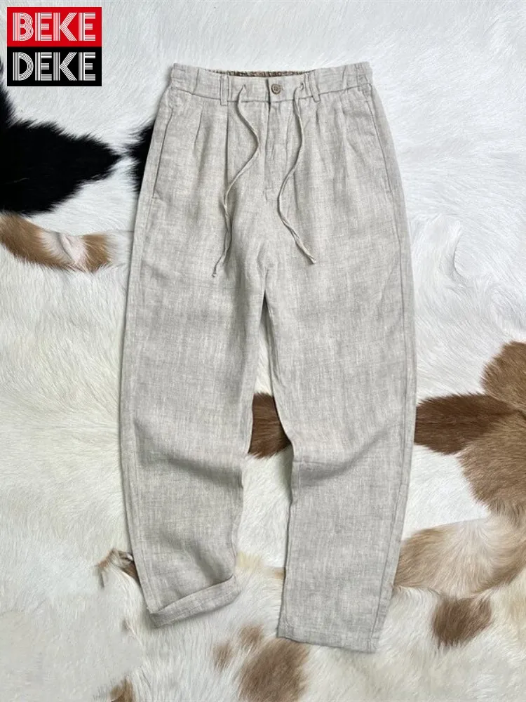 Business Casual Summer Office Men Work Linen Pants Thin Style Solid Color Loose Fit Harajuku Vintage Straight Trousers Size 4XL
Business Casual Summer Office Men Work Linen Pants Thin Style Solid Color Loose Fit Harajuku Vintage Straight Trousers Size 4XL