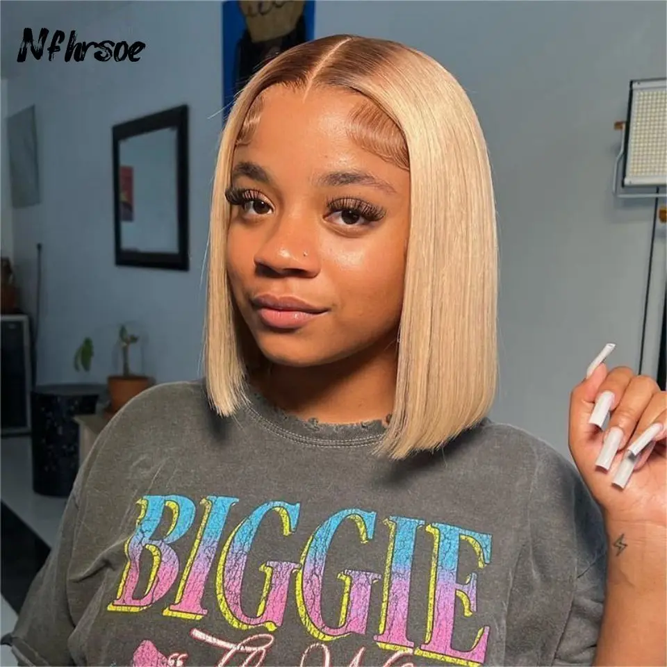 Highlight Ombre Blonde Colored Short Bob Wig with Brown Root Lace Front Human Hair Wig Straight Closure Bob Wig Frontal Wig
Highlight Ombre Blonde Colored Short Bob Wig with Brown Root Lace Front Human Hair Wig Straight Closure Bob Wig Frontal Wig