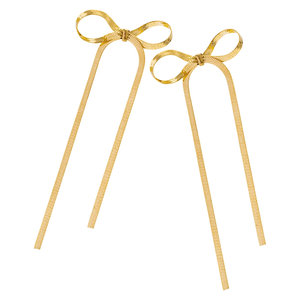 Metal Ribbon Earrings Gold Bow Dangle for Women 03 Golden Color 3107 Unique Design Statement Jewelry Fashion Accessories
Metal Ribbon Earrings Gold Bow Dangle for Women 03 Golden Color 3107 Unique Design Statement Jewelry Fashion Accessories