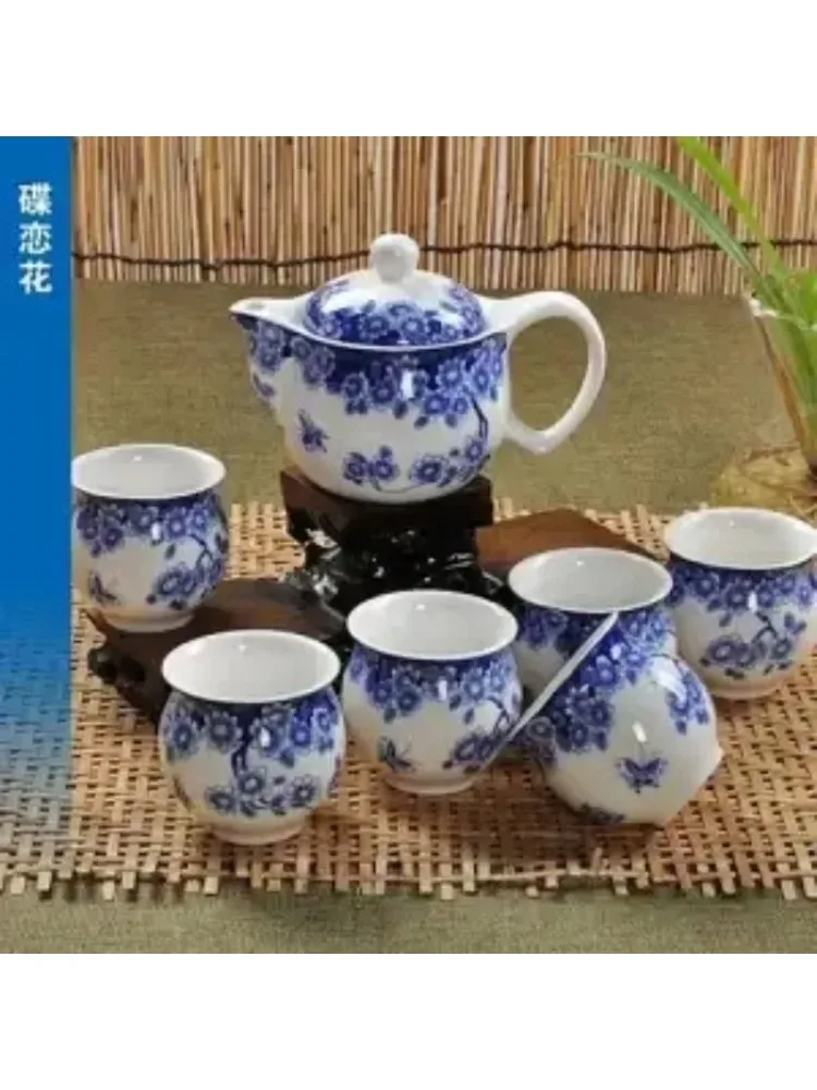 For Jingdezhen 7Pcs Tea Set Blue and White Porcelain Double Wall Cup Creative Flower Dragon Moutain Teapot Kung fu tea set Teawa
For Jingdezhen 7Pcs Tea Set Blue and White Porcelain Double Wall Cup Creative Flower Dragon Moutain Teapot Kung fu tea set Teawa