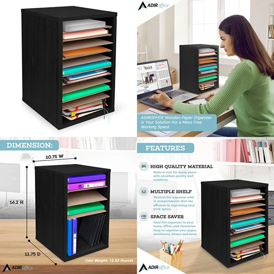 Classroom Mailbox - 11 Compartment Wooden Mail Organizer, Construction Paper Storage, Vertical Desktop Sorter with Slots, Mailb
Classroom Mailbox - 11 Compartment Wooden Mail Organizer, Construction Paper Storage, Vertical Desktop Sorter with Slots, Mailb