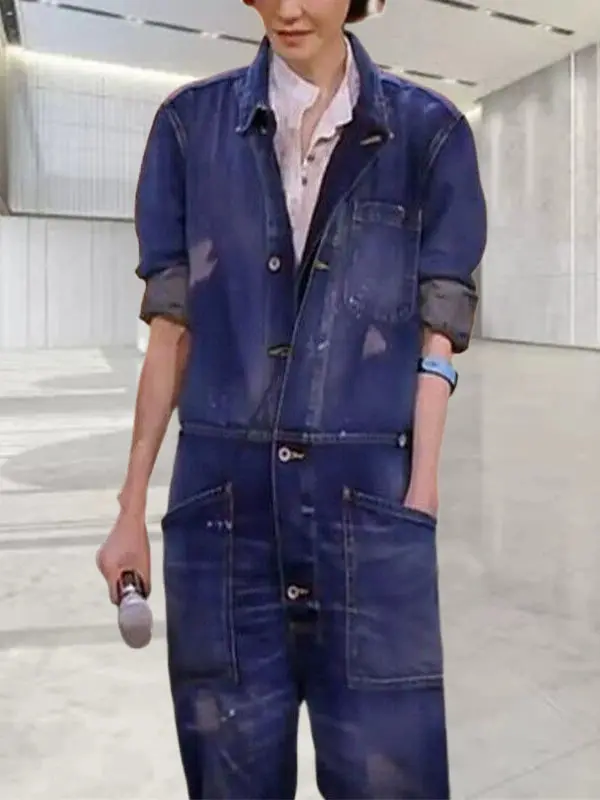 Women's Denim Overalls High Waist Wide Leg Casual Trousers Cuffed Jeans Autumn New Sle Workwear One-Piece Pants
Women's Denim Overalls High Waist Wide Leg Casual Trousers Cuffed Jeans Autumn New Sle Workwear One-Piece Pants