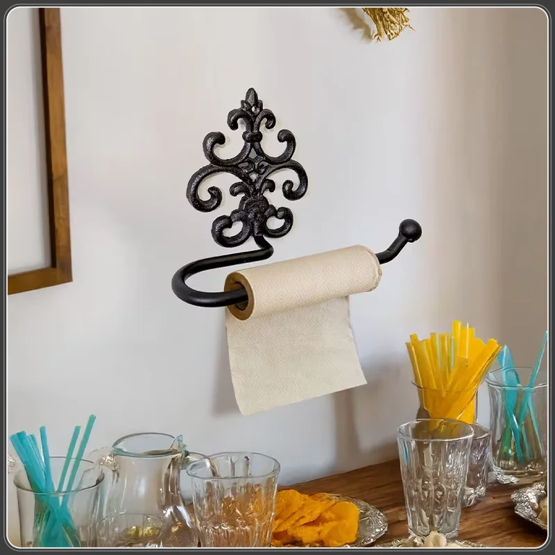 European Style Cast Iron Vintage Tissue Holder Bathroom Towel Storage Rack Wall Mounted Toilet Paper Roll Holder
European Style Cast Iron Vintage Tissue Holder Bathroom Towel Storage Rack Wall Mounted Toilet Paper Roll Holder