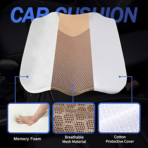 Beige Ergonomic Car Seat Wedge Cushion Featuring Memory Foam Core, Breathable Mesh Panel, And Soft Cotton Cover For Enhanced
Beige Ergonomic Car Seat Wedge Cushion Featuring Memory Foam Core, Breathable Mesh Panel, And Soft Cotton Cover For Enhanced