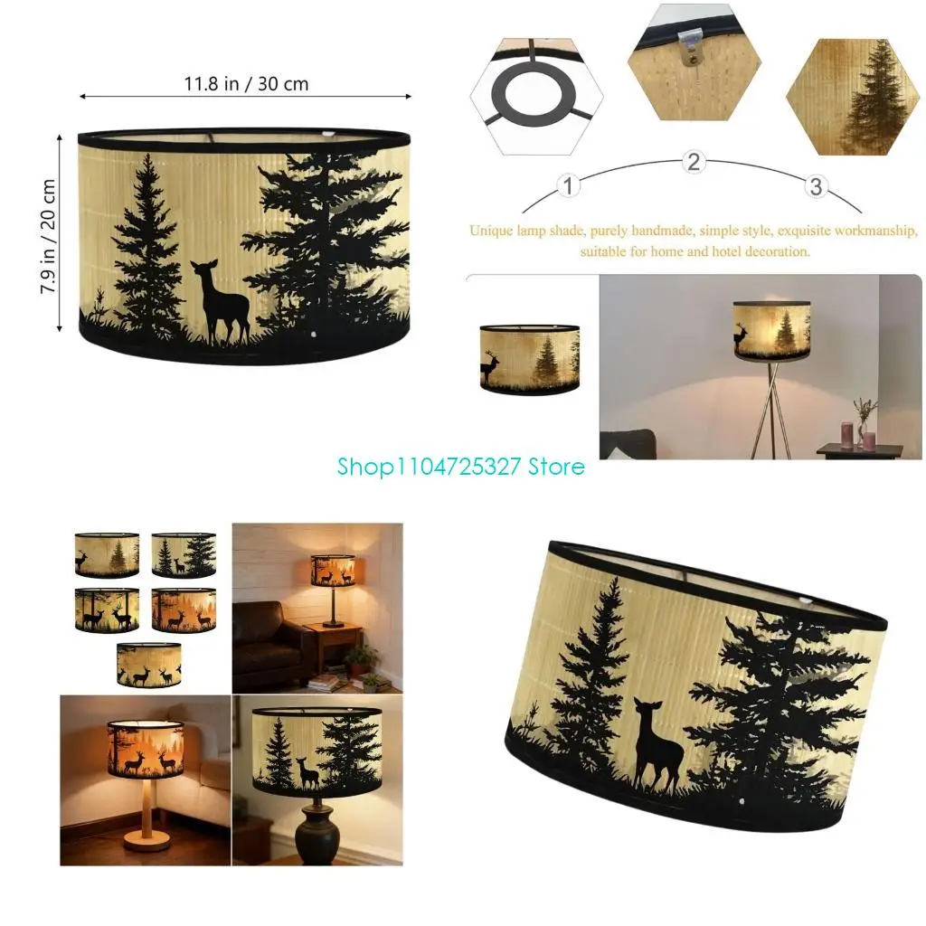 D8KF Deer Print Lamp Shades for Table Lamps Bamboo Drum Lamp Shade Replacement Floor Lamp Shade Decorative Lampshades Gift
D8KF Deer Print Lamp Shades for Table Lamps Bamboo Drum Lamp Shade Replacement Floor Lamp Shade Decorative Lampshades Gift