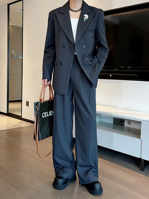 Autumn New Sle Men's Bla Suit Set with Double Row Buttons And Daisy Embroidery Trendy Loose Fit Youth ular Casual Scene
Autumn New Sle Men's Bla Suit Set with Double Row Buttons And Daisy Embroidery Trendy Loose Fit Youth ular Casual Scene