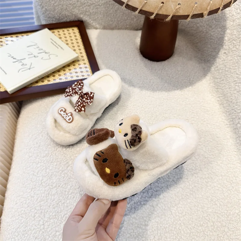 Kids' Slippers House Shoes Cartoon Hello Kitty Open Toe Winter Shoes For Girls Warm Anti-slip Beige Brown Shoes
Kids' Slippers House Shoes Cartoon Hello Kitty Open Toe Winter Shoes For Girls Warm Anti-slip Beige Brown Shoes