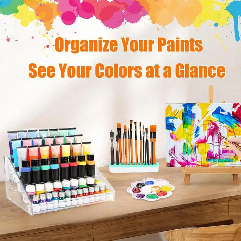 Acrylic Paint Organizer Clear Paint Bottles Storage Holder With Paint Brush Rack Acrylic Painting Organization Set For Model
Acrylic Paint Organizer Clear Paint Bottles Storage Holder With Paint Brush Rack Acrylic Painting Organization Set For Model