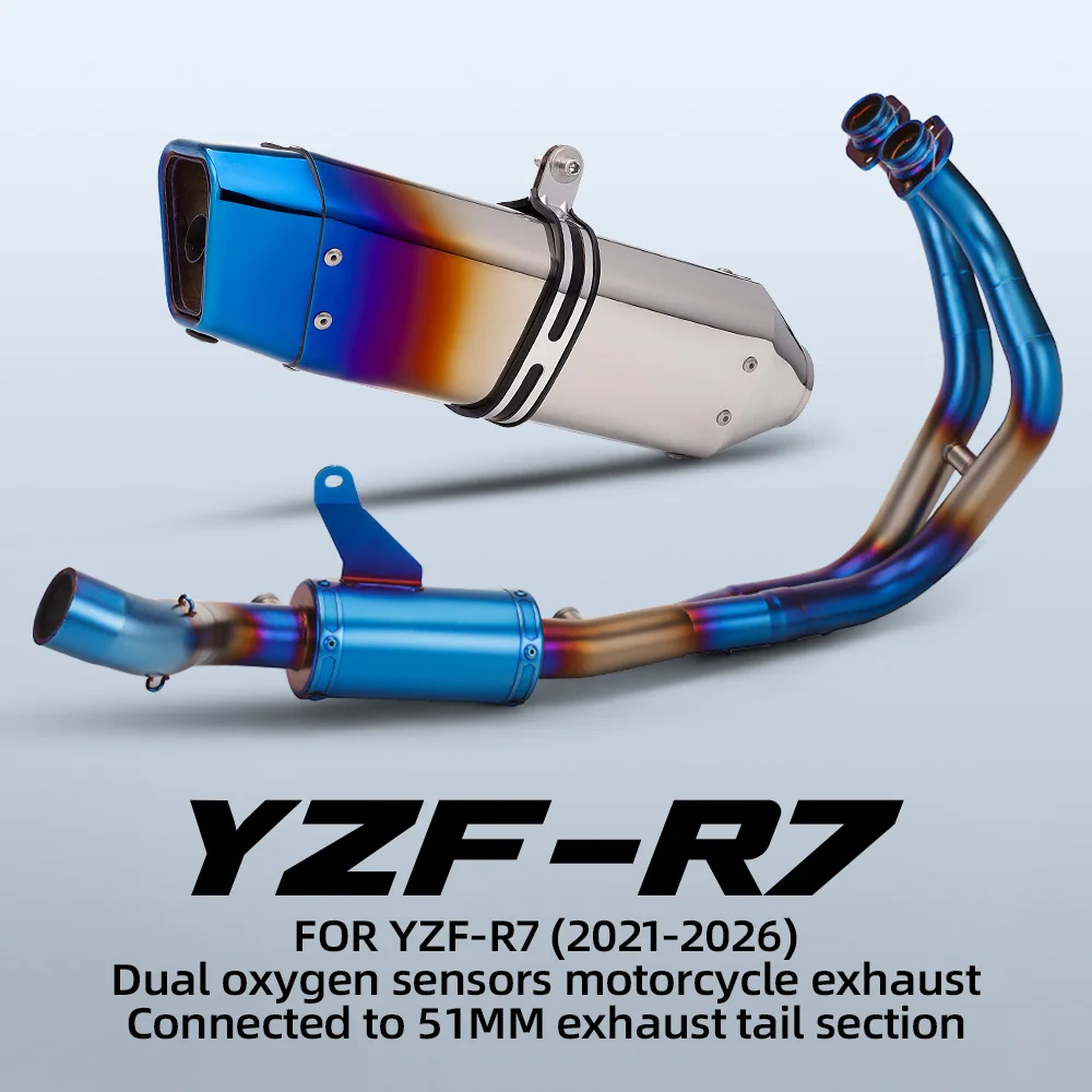 For YZF R7 2021-2026 Full Exhaust System Modified Front Link Pipe With 2 Oxygen Sensor Openings Escape Muffler With DB Killer
For YZF R7 2021-2026 Full Exhaust System Modified Front Link Pipe With 2 Oxygen Sensor Openings Escape Muffler With DB Killer