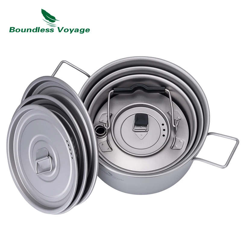 Boundless Voyage Titanium Camping Pot Kettle Outdoor Portable Stackable Cookware Ultralight Backpacking Hiking Cooking Kit
Boundless Voyage Titanium Camping Pot Kettle Outdoor Portable Stackable Cookware Ultralight Backpacking Hiking Cooking Kit