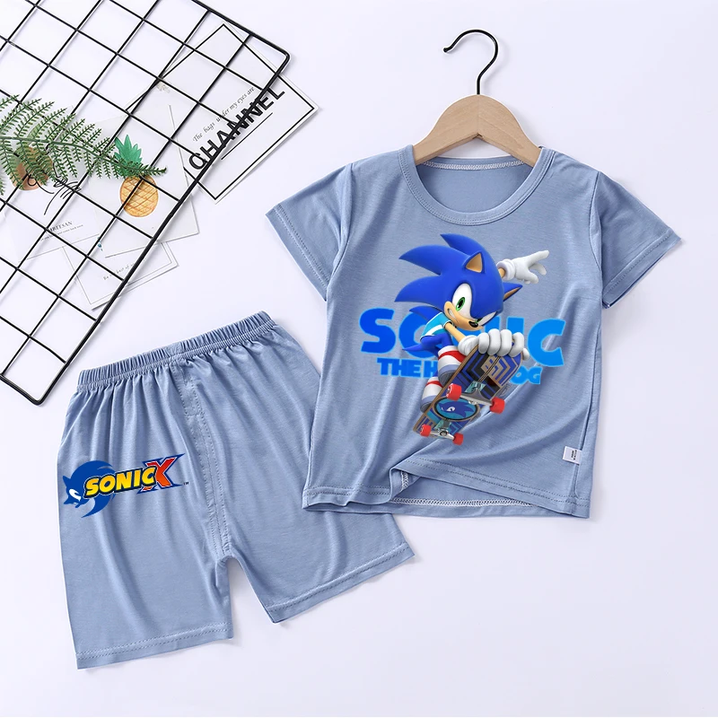Sonics Boy Sleepwear Anime Cartoon Pyjamas Set Children Short Sleeves Shorts Kids Pajamas Summer Clothes Home Wear Birthday Gift
Sonics Boy Sleepwear Anime Cartoon Pyjamas Set Children Short Sleeves Shorts Kids Pajamas Summer Clothes Home Wear Birthday Gift