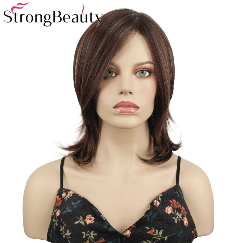 StrongBeauty Многослойные коричневые мелирование парики Синтетический парик средней длины Женские волосы
StrongBeauty Многослойные коричневые мелирование парики Синтетический парик средней длины Женские волосы