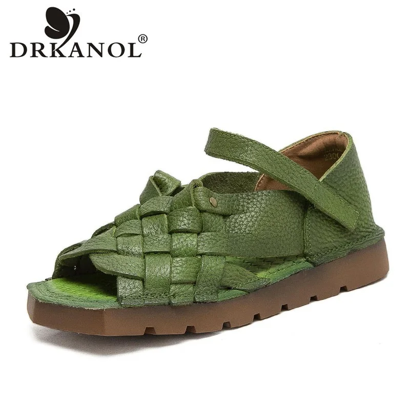 DRKANOL 2026 Women Flat Sandals Genuine Leather Weave Hook And Loop Open Toe Roman Sandals Ladies Retro Breathable Summer Shoes
DRKANOL 2026 Women Flat Sandals Genuine Leather Weave Hook And Loop Open Toe Roman Sandals Ladies Retro Breathable Summer Shoes