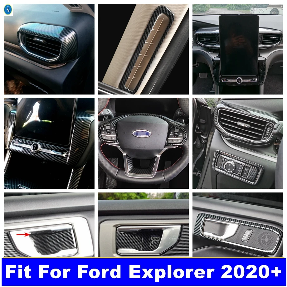 Air AC Vent Outlet / Door Handle Bowl / Steering Wheel Cover Trim Fit For Ford Explorer 2020 - 2023 Carbon Fiber Car Accessories
Air AC Vent Outlet / Door Handle Bowl / Steering Wheel Cover Trim Fit For Ford Explorer 2020 - 2023 Carbon Fiber Car Accessories