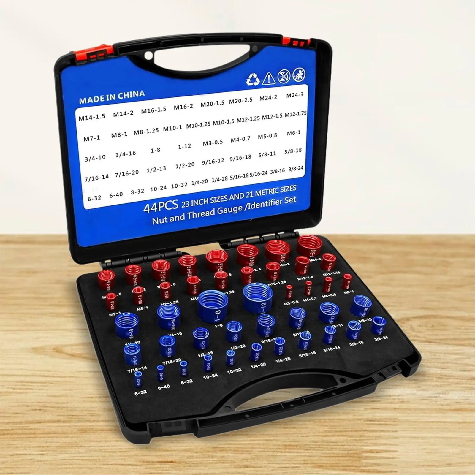 44x Nut and Bolt Thread Checker Bolt and Nut Identifier Practical Compact Multifunctional Male/Female Gauges for Repairsmen
44x Nut and Bolt Thread Checker Bolt and Nut Identifier Practical Compact Multifunctional Male/Female Gauges for Repairsmen