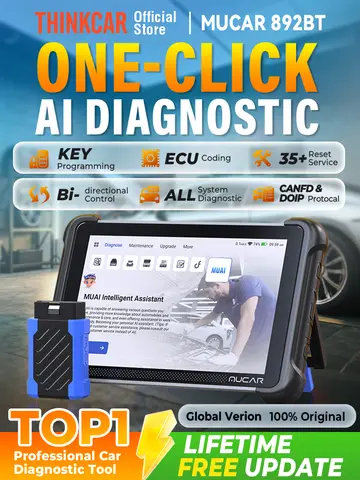 MUCAR 892BT Key Programming AI Automotive Diagnostic Tool Bi Directional Obd2 Scanner ECU Coding CANFD DOIP 35 Resets Life Free
