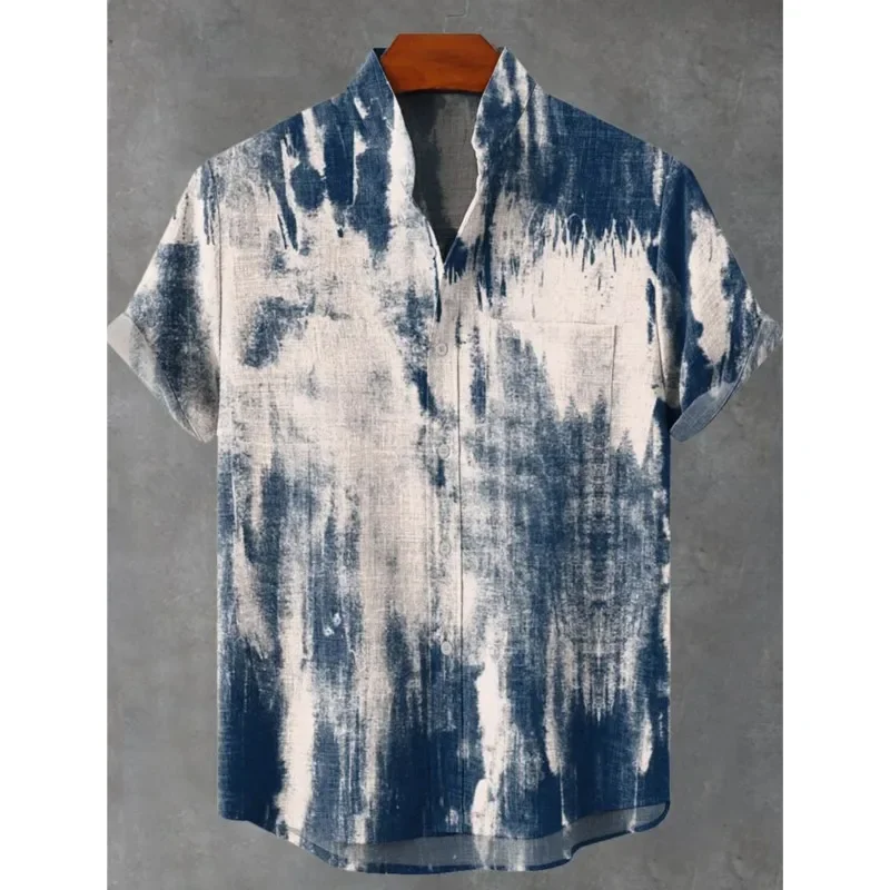 Men's Summer Batik Shirt Comfortable Casual Short Sleeved Linen Shirt With Irregular Pattern Printed Linen Button Fashion Shirts
Men's Summer Batik Shirt Comfortable Casual Short Sleeved Linen Shirt With Irregular Pattern Printed Linen Button Fashion Shirts