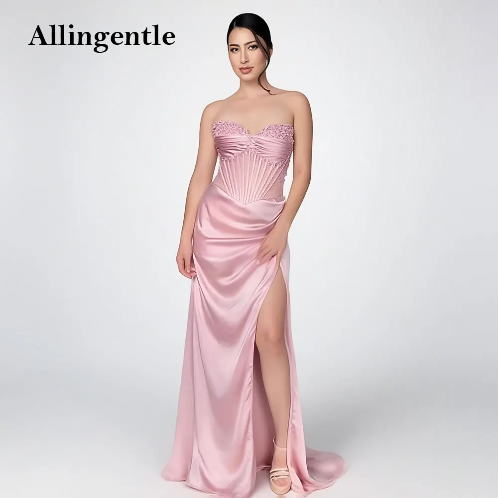 Luxurious Women's Evening Dresses Strapless Crystal Pink Sweetheart Split Pleat Long Mermaid Prom Dresses Formal Gown Customized
Luxurious Women's Evening Dresses Strapless Crystal Pink Sweetheart Split Pleat Long Mermaid Prom Dresses Formal Gown Customized