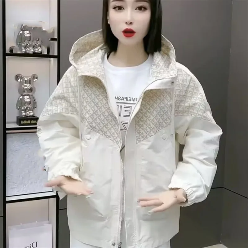 Autumn Ladies Fashion Hooded Tops Coat Korean Female Color Blocking Jacket High-grade Women Long Sleeves Outwear
Autumn Ladies Fashion Hooded Tops Coat Korean Female Color Blocking Jacket High-grade Women Long Sleeves Outwear