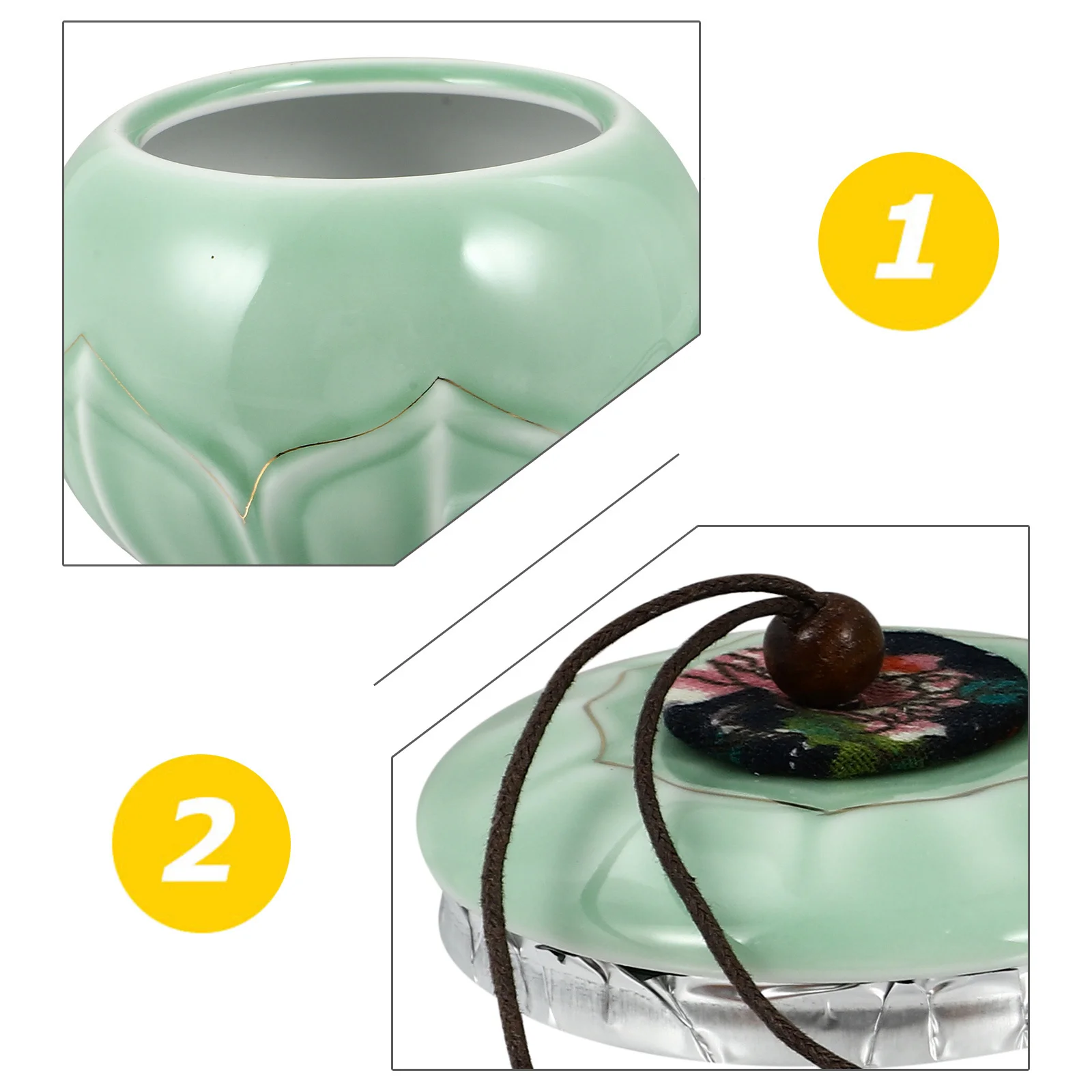 1Pcs Lotus Gold Painted Ceramic Tea Storage Jar Household Kitchen Sealed Canister for Dry Food Nuts Grains Sealed Jar
1Pcs Lotus Gold Painted Ceramic Tea Storage Jar Household Kitchen Sealed Canister for Dry Food Nuts Grains Sealed Jar