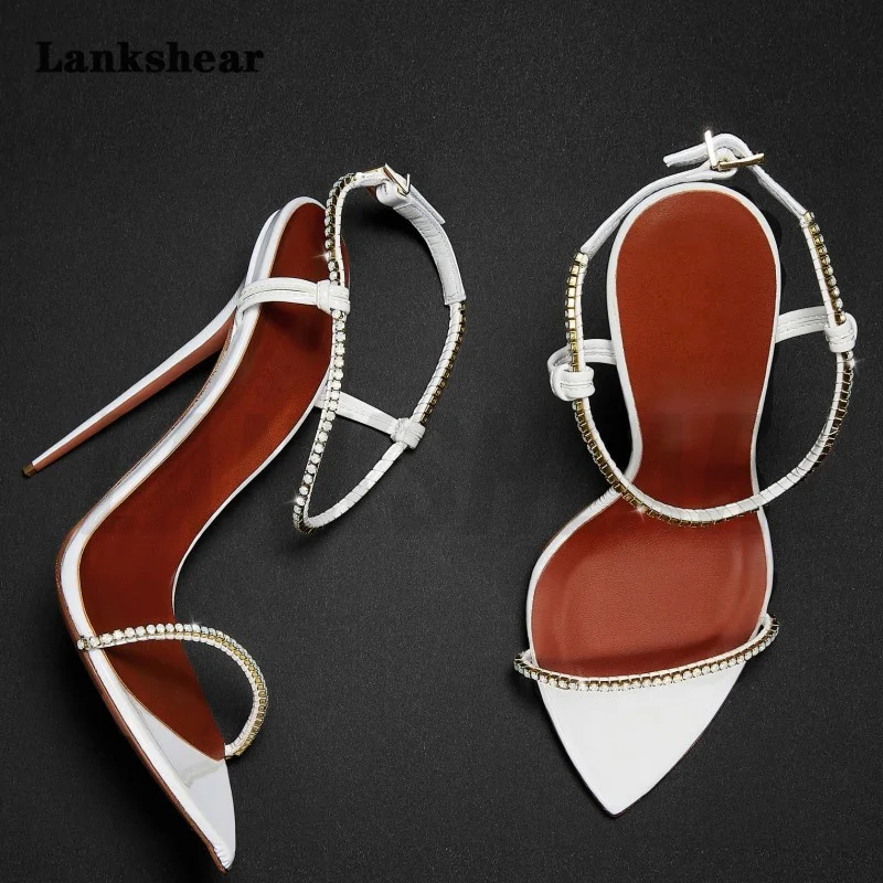 Luxurious Rhinestone Sandals Buckle Strap Design High Heels Pointed Toe Shoes for Women Stiletto Fashion Style Summer Shoes New
Luxurious Rhinestone Sandals Buckle Strap Design High Heels Pointed Toe Shoes for Women Stiletto Fashion Style Summer Shoes New