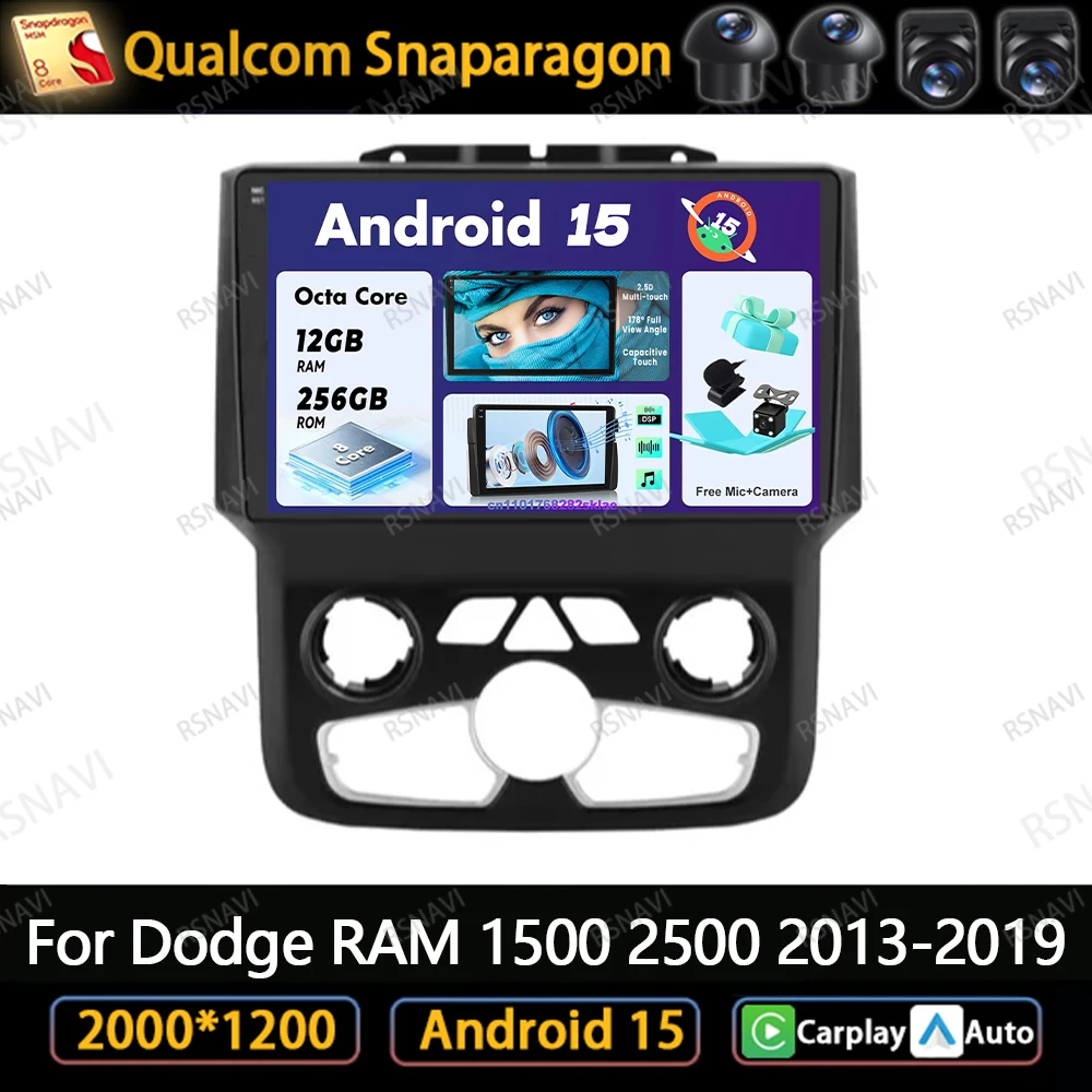 Car Radio Android 15 For Dodge RAM 1500 2500 2013-2018 2019 Autoradio 360 Camera Snapdragon 8 Core QLED Qualcomm AUTO Systems BT
Car Radio Android 15 For Dodge RAM 1500 2500 2013-2018 2019 Autoradio 360 Camera Snapdragon 8 Core QLED Qualcomm AUTO Systems BT