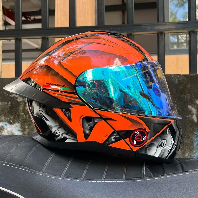 Motorcycle Flip Up Helmet Double Mirror Large Tail Four Seasons Full Face Cascos Para Moto Racing Motocross Night Vision Lenses
Motorcycle Flip Up Helmet Double Mirror Large Tail Four Seasons Full Face Cascos Para Moto Racing Motocross Night Vision Lenses