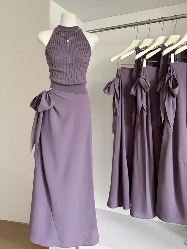Purple Sleeveless Vest Dress Women's Fashion Summer 2025 New Arrival Beautiful Matching Set Long Skirt Commute Style Adult Size
Purple Sleeveless Vest Dress Women's Fashion Summer 2025 New Arrival Beautiful Matching Set Long Skirt Commute Style Adult Size