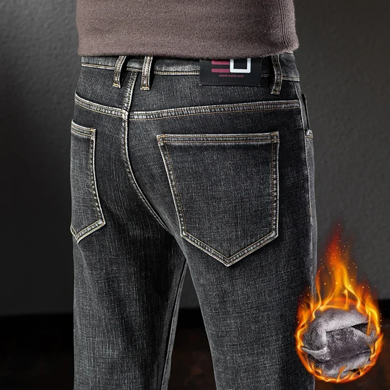 Men Slim Straight Cotton Stretch Denim Fleece Jeans Winter Classic Vintage Quality Thick Warm Fashion Youth Casual Fit Trousers
Men Slim Straight Cotton Stretch Denim Fleece Jeans Winter Classic Vintage Quality Thick Warm Fashion Youth Casual Fit Trousers