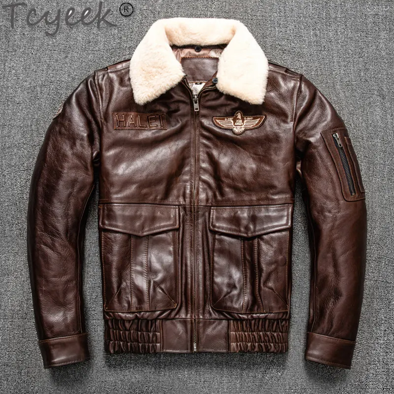 Tcyeek Men's Genuine Leather Jackets Short Slim Cow Leather Coat Male Clothing Autumn Winter Cotton Coats Chaquetas Hombre LM573
Tcyeek Men's Genuine Leather Jackets Short Slim Cow Leather Coat Male Clothing Autumn Winter Cotton Coats Chaquetas Hombre LM573