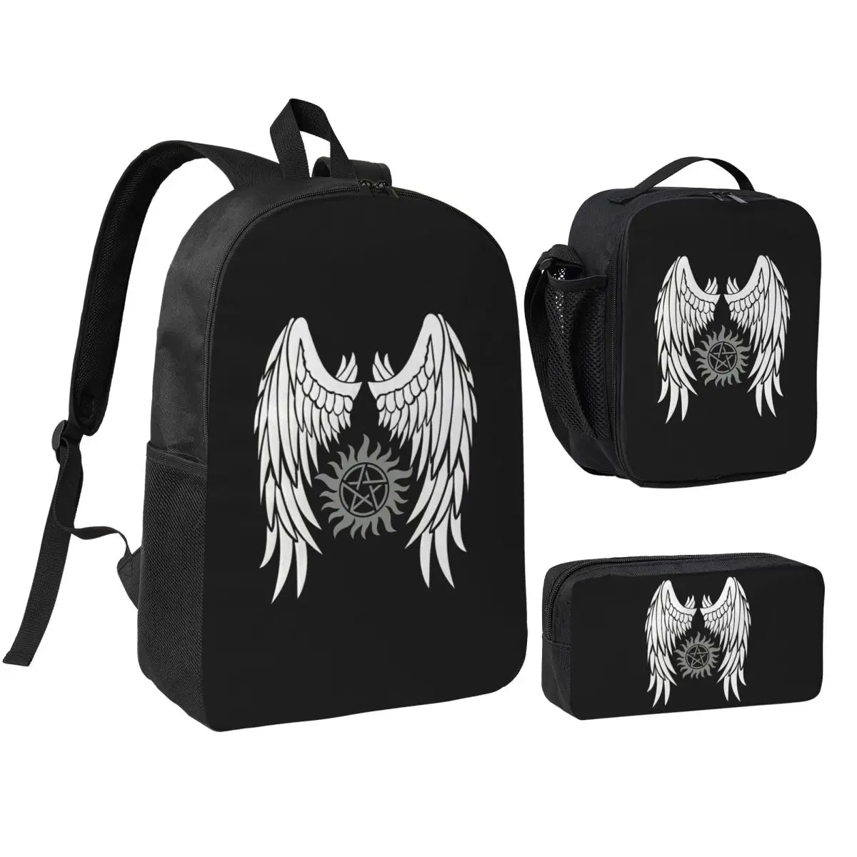 Supernatural Wings And Logo Backpack Boys Girls BookBag School Bag Shoulder Bags 3ps Insulated Lunch Bag Pencil Case
Supernatural Wings And Logo Backpack Boys Girls BookBag School Bag Shoulder Bags 3ps Insulated Lunch Bag Pencil Case