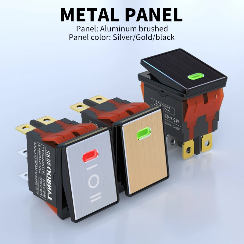 LANBOO LBCX2822: Latching Rocker Switch. 2NO+2NC (2-position) is standard; 4NO (3-position) is optional. 9-24v/220v
LANBOO LBCX2822: Latching Rocker Switch. 2NO+2NC (2-position) is standard; 4NO (3-position) is optional. 9-24v/220v