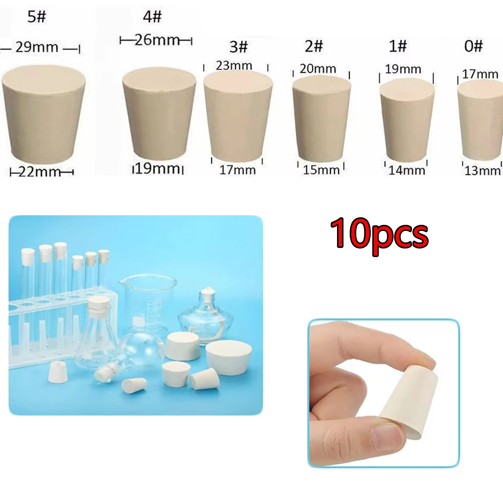 10pcs 0#-5# Laboratory Rubber Plug Bungs Flask Tapered Tube Solid White Alkali-resisting Lab Push-In Sealing Plug
10pcs 0#-5# Laboratory Rubber Plug Bungs Flask Tapered Tube Solid White Alkali-resisting Lab Push-In Sealing Plug